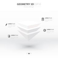 Pyramid Geometry Abstract 3D Infographic And Icons Design white