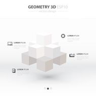 Geometry Abstract 3D Infographic And Icons Design white Color St
