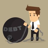 businessman bonded pendulum debt