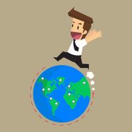 businessman survey the market world to expansion