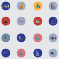 Graphs pie charts Items for business statistics and reports Flat N2