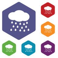 Rain rhombus icons