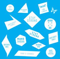 Abstract labels with Quote infographic N5