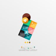 Glossy paper style geometric abstract infographic design N14