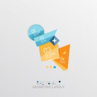 Glossy paper style geometric abstract infographic design N15