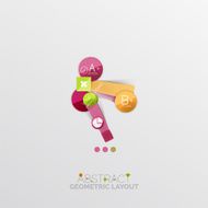 Glossy paper style geometric abstract infographic design N16