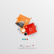 Glossy paper style geometric abstract infographic design N17