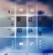 Transparent business Infographics Shadows options N9