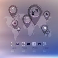 Transparent business Infographics diagram on blur landscape N2