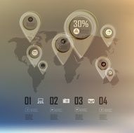 Transparent business Infographics diagram on blur landscape N3