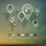 Transparent business Infographics diagram on blur landscape N8