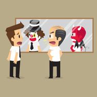 shadow is reflected from the mirror clown and devil N2