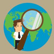 Business men use a magnifying glass N2