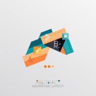 Glossy paper style geometric abstract infographic design N18