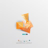 Glossy paper style geometric abstract infographic design N19