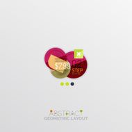 Glossy paper style geometric abstract infographic design N20