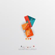 Glossy paper style geometric abstract infographic design N21