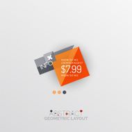 Glossy paper style geometric abstract infographic design N22