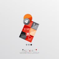 Glossy paper style geometric abstract infographic design N24