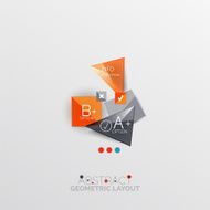 Glossy paper style geometric abstract infographic design N25