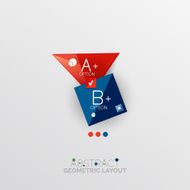 Glossy paper style geometric abstract infographic design N26