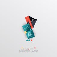 Glossy paper style geometric abstract infographic design N27