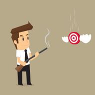 businessman flying target accurately