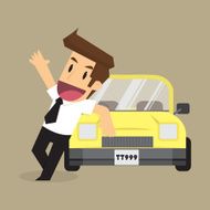 business man with a car