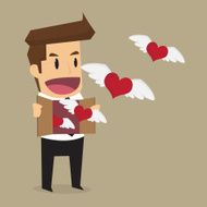 businessman let the heart freedom work that he love
