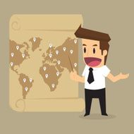 businessman offering business major existing all over the world