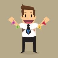 businessman label success