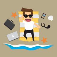 businessman stop working and relax