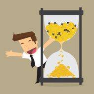 business man with an hourglass that change