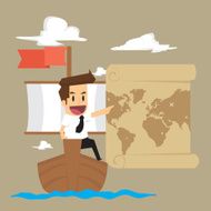 businessman exploring the sea adventure to find treasure N2