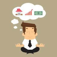 business man imagine building to home revenue