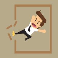 business man destroy frame from the traditional framework To f