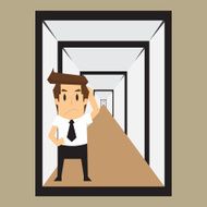 businessman confused with the illusion problem solving