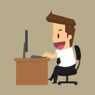 business man is happy with the work desk N2