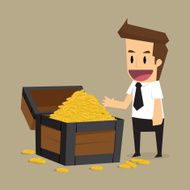 businessman found the treasure income is hidden