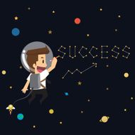 businessman write succeed in the universe Astronomy N2