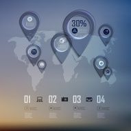Transparent business Infographics diagram on blur landscape N12