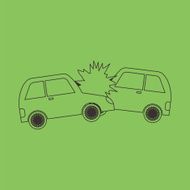 Accident two cars design icon