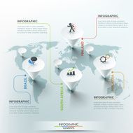 vector world map illustration and infographics design template