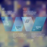 W shaped folded ribbon numbered secuence chart infographic template design N3
