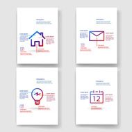Bold simple line icon infographic template design N5