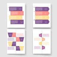 Set of infographic template layouts Flow chart secuence numbered banner N92