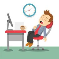 Sleeping businessman Vector flat illustration