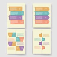 Set of infographic template layouts Flow chart secuence numbered banner N94