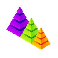 Vector isometric colorful pyramids set N2