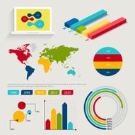 Set of infographics elements in modern flat business style N5
